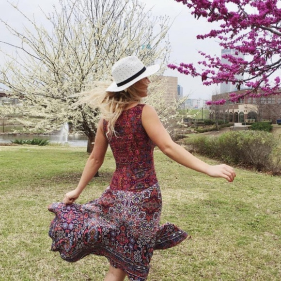 Anthropologie Maeve Floral Boho Violette Dress 4 - Picture 3 of 4